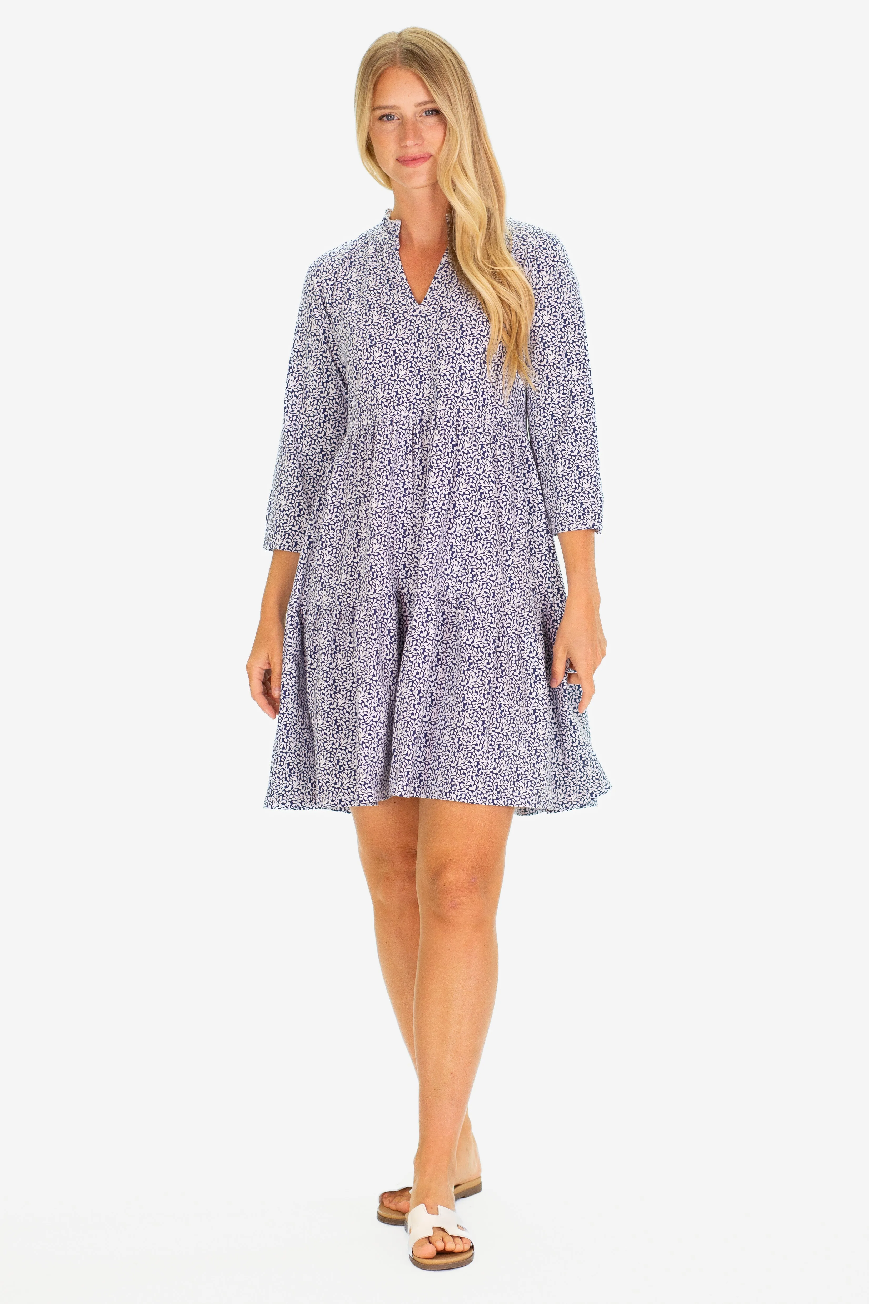 The Fiona Dress in Navy Floret sold by Duffield Lane product image thumbnail 3