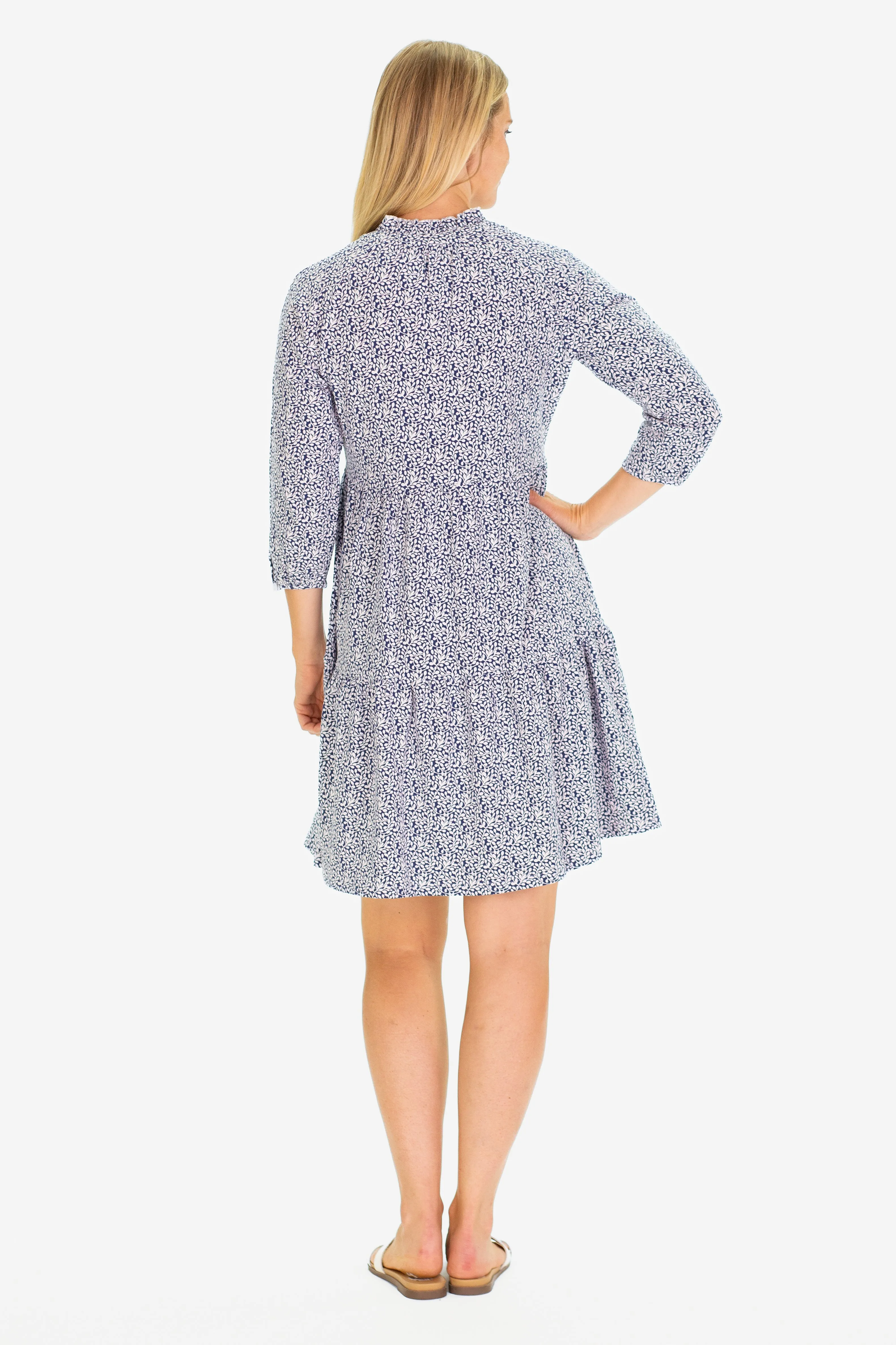 The Fiona Dress in Navy Floret sold by Duffield Lane product image thumbnail 4