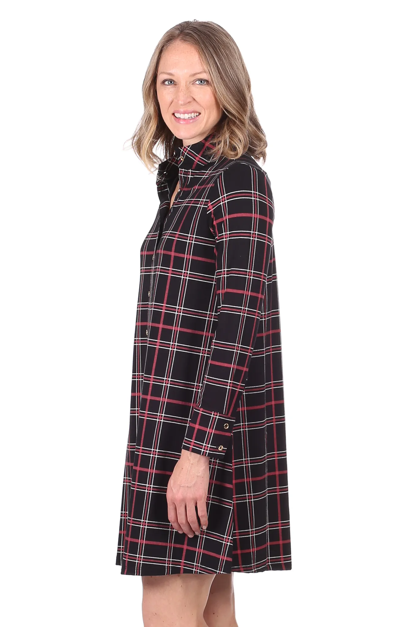 Oaklee Dress in Black & Red Plaid sold by Duffield Lane product image thumbnail 3
