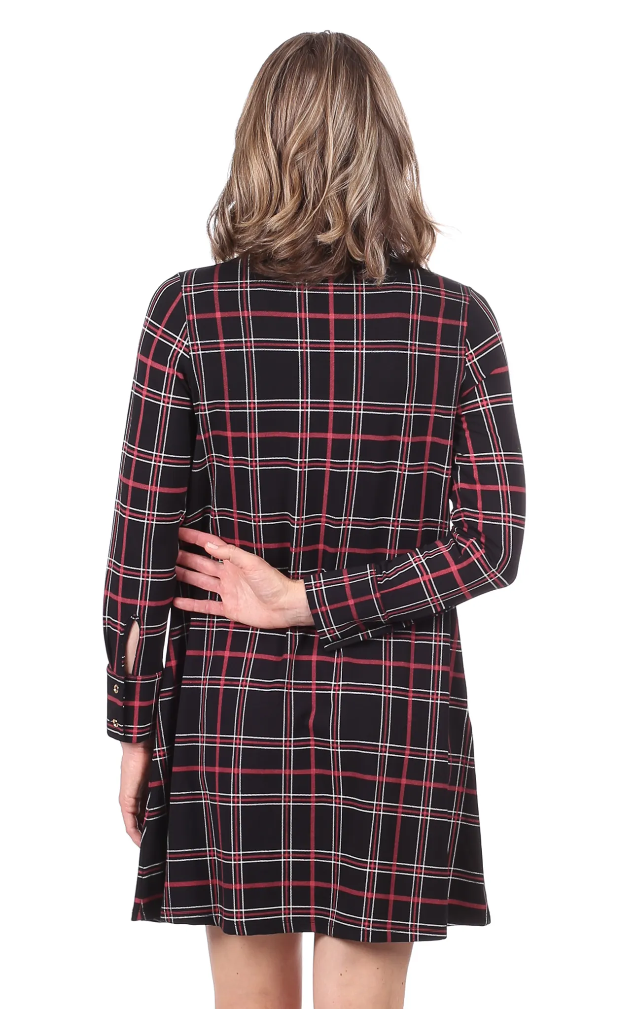 Oaklee Dress in Black & Red Plaid sold by Duffield Lane product image thumbnail 2
