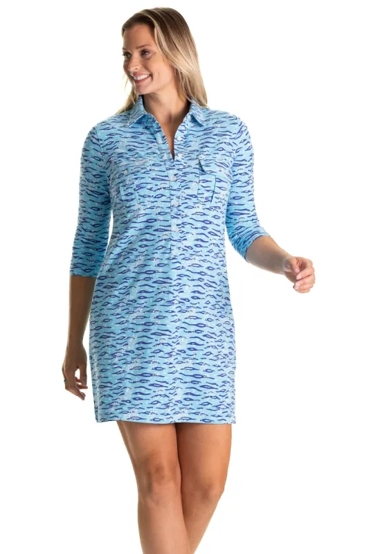 The Coco Dress in Leland Gal Shoreline sold by Duffield Lane