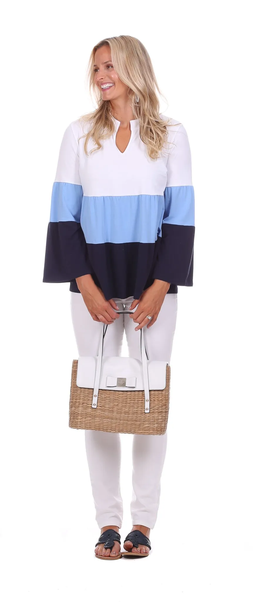 Tate Top in Hydrangea, Navy & White sold by Duffield Lane product image thumbnail 4