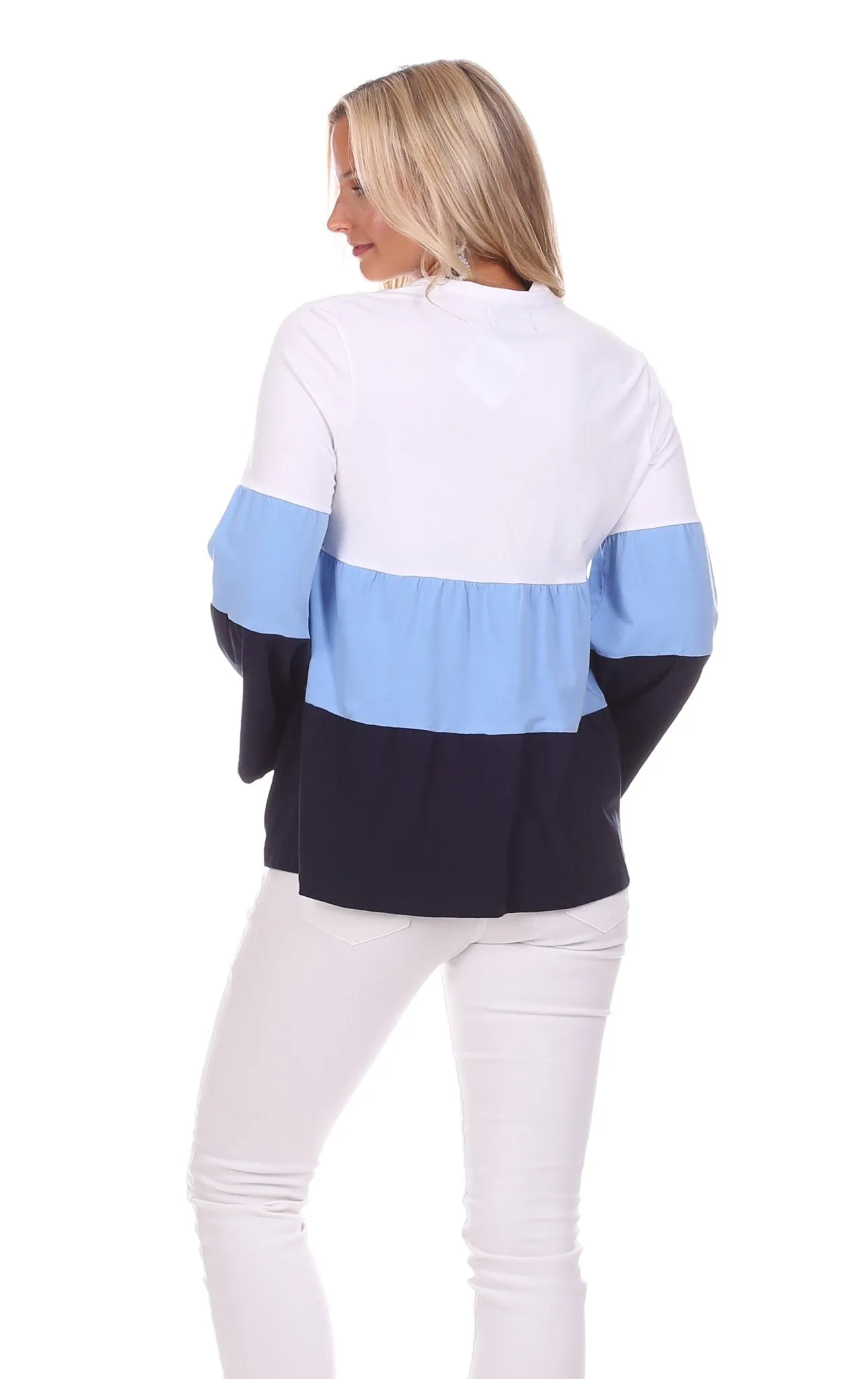 Tate Top in Hydrangea, Navy & White sold by Duffield Lane product image thumbnail 2