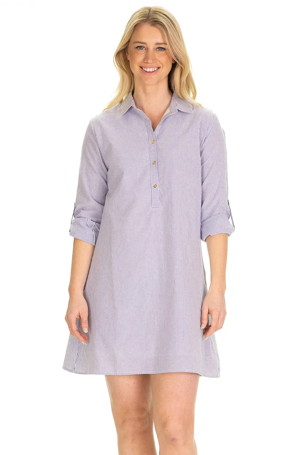 The Keys Dress in Blue Seersucker sold by Duffield Lane product image thumbnail 4