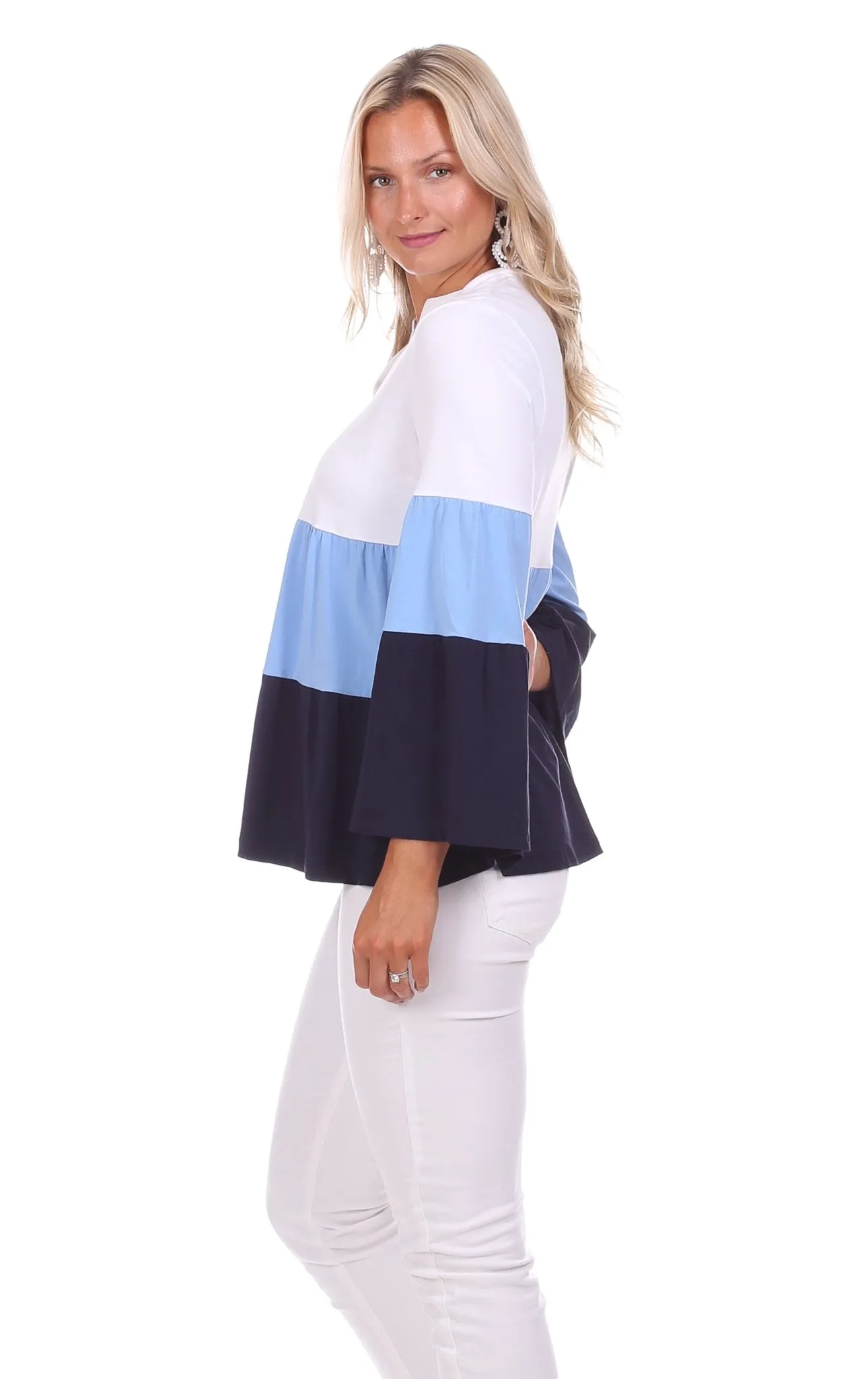 Tate Top in Hydrangea, Navy & White sold by Duffield Lane product image thumbnail 3