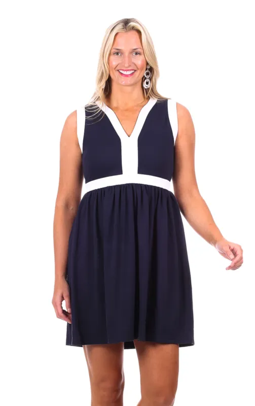 Ruth Dress in Navy sold by Duffield Lane