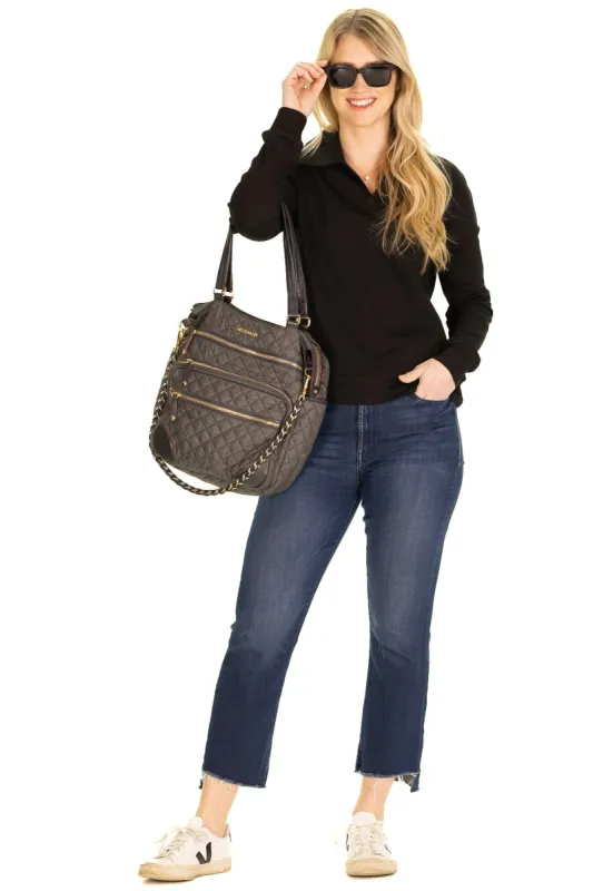 The Brynn Sweatshirt in Black sold by Duffield Lane