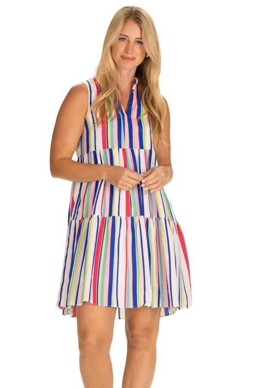 The Annika Dress in Boardwalk Stripe sold by Duffield Lane