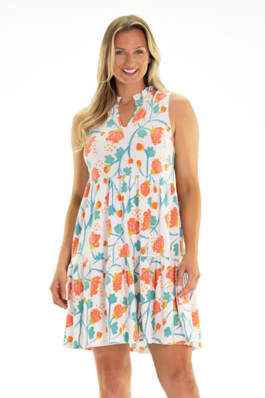 Harriet Dress in White Peony sold by Duffield Lane