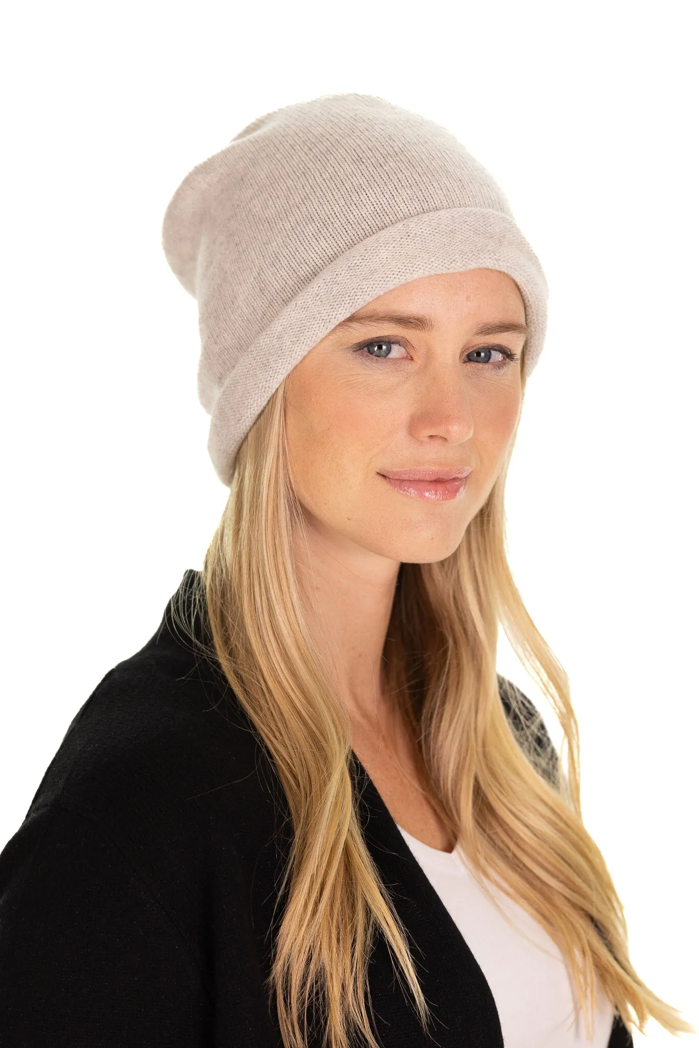 Maude Cashmere Hat in Stormy sold by Duffield Lane