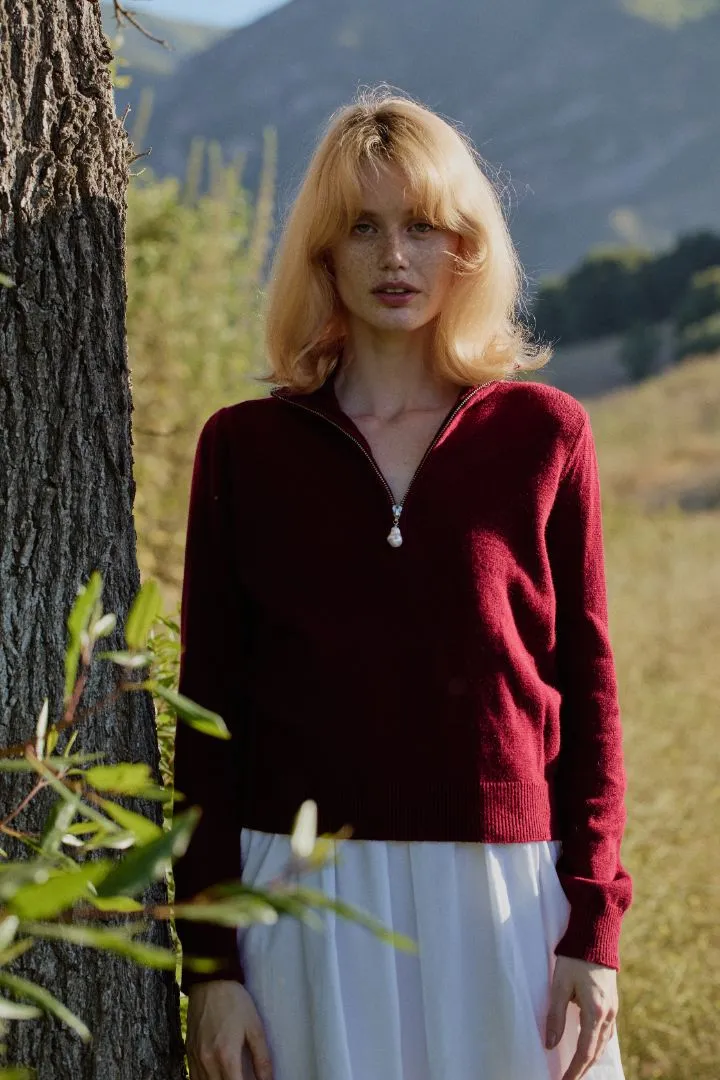 The Taylor Quarter Zip - Burgundy sold by Kilte Collection