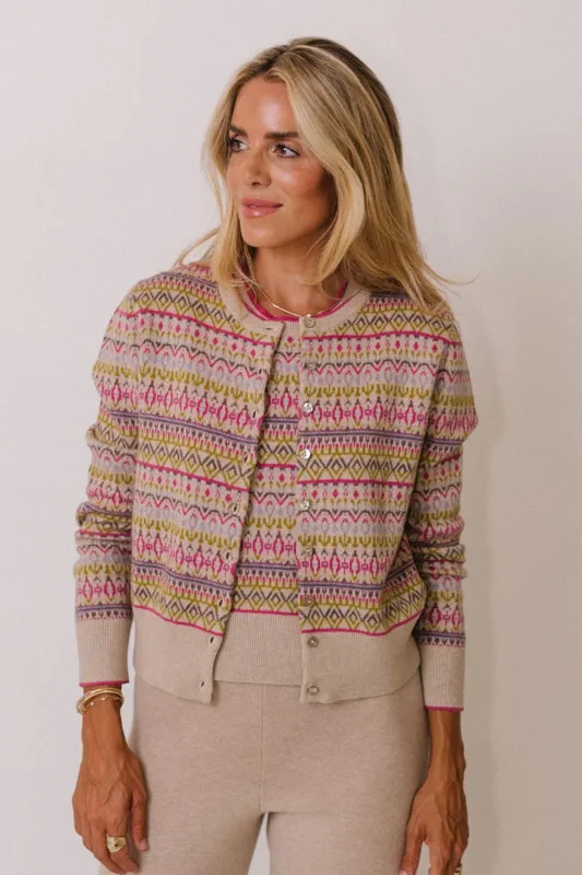 The Goldie Fairisle Cardigan sold by Kilte Collection