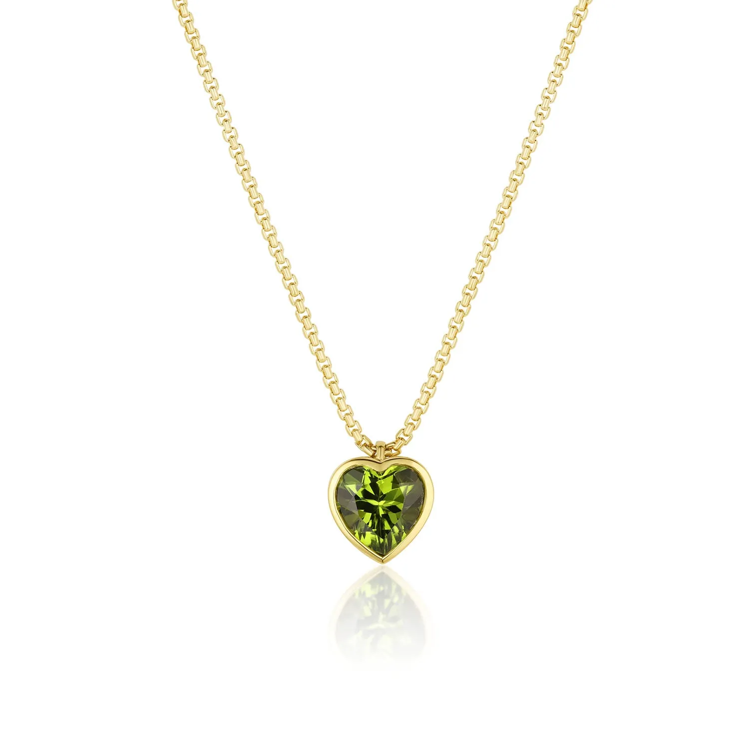 Peridot Heart Pendant Necklace sold by Marrow Fine