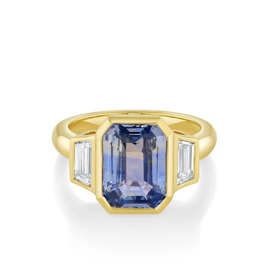 4.82ct Bicolor Sapphire & White Diamond Engagement Ring sold by Marrow Fine