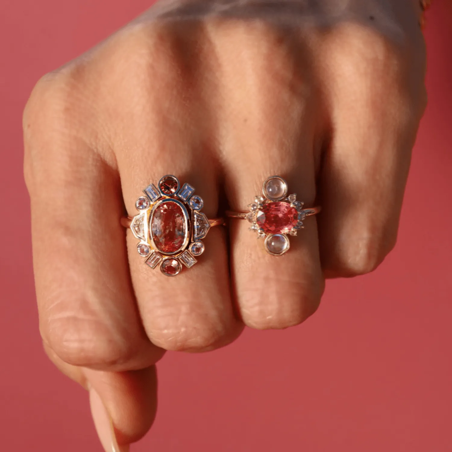 Pink Sapphire & Moonstone Ring sold by Marrow Fine product image thumbnail 4