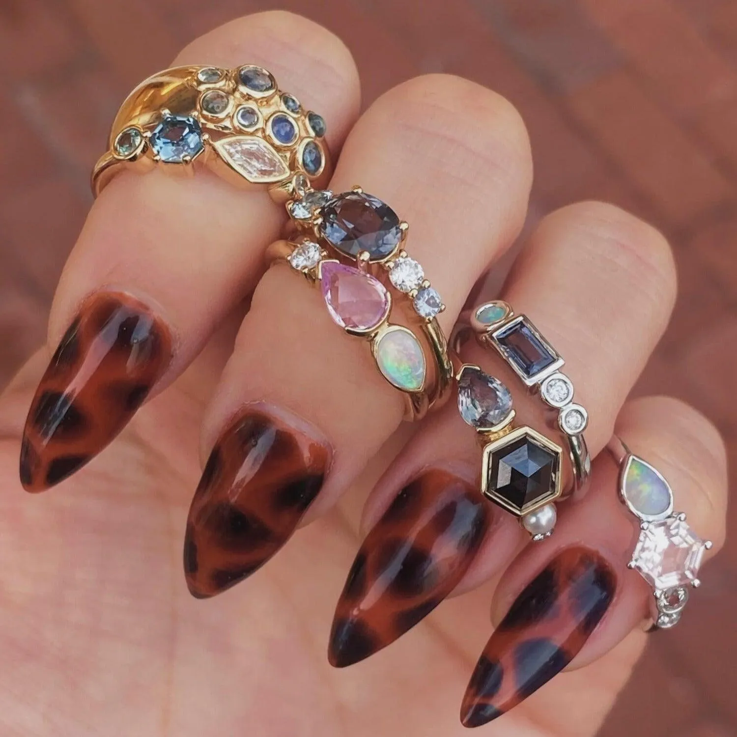 1.23ct Spinel and Sapphire Linear Band sold by Marrow Fine product image thumbnail 4