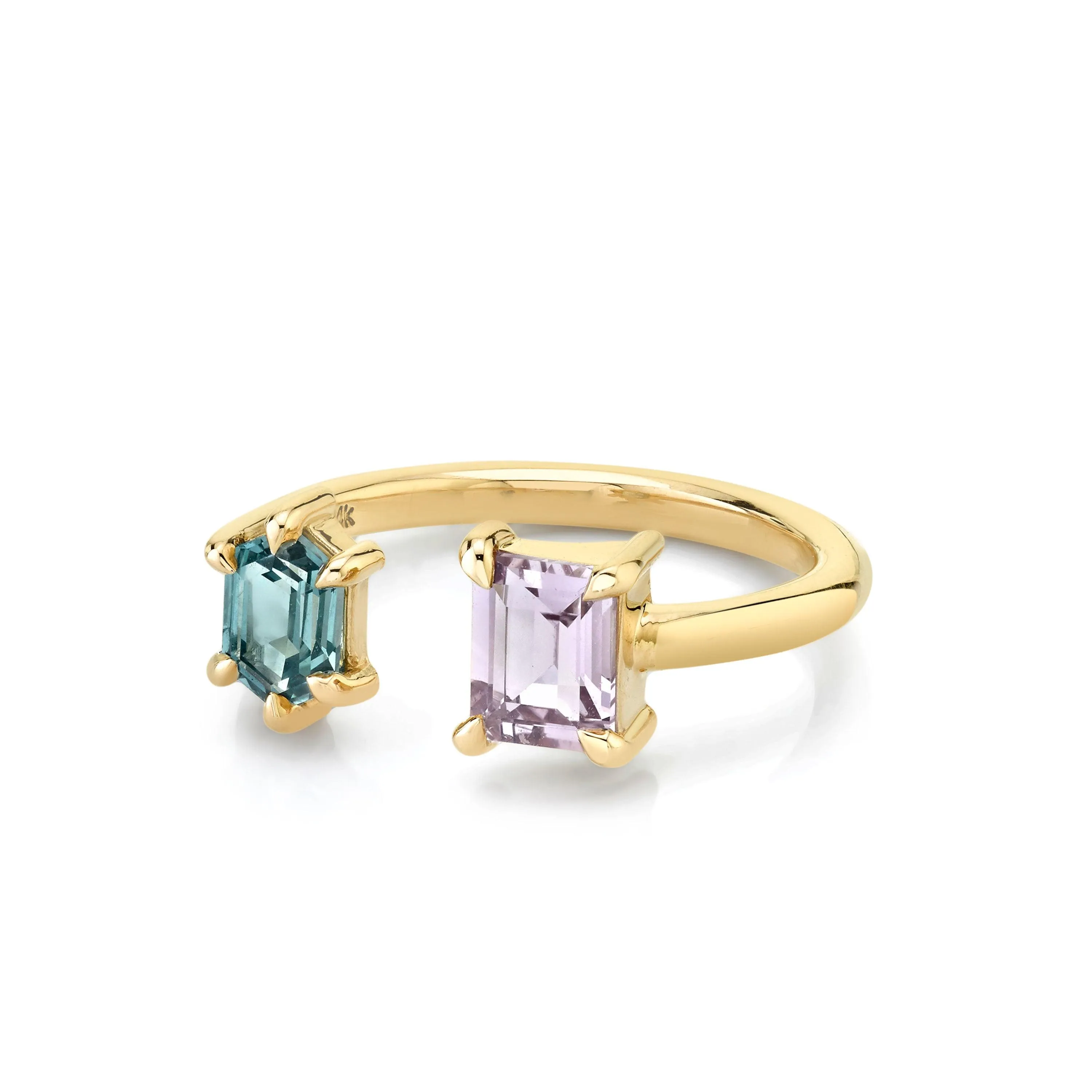 0.81ct Blush Lilac & Seafoam Sapphire Toi et Moi Ring sold by Marrow Fine product image thumbnail 2
