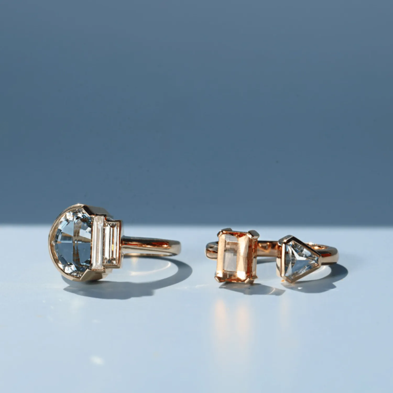 2.25ct Aquamarine Half Moon Ring sold by Marrow Fine product image thumbnail 3