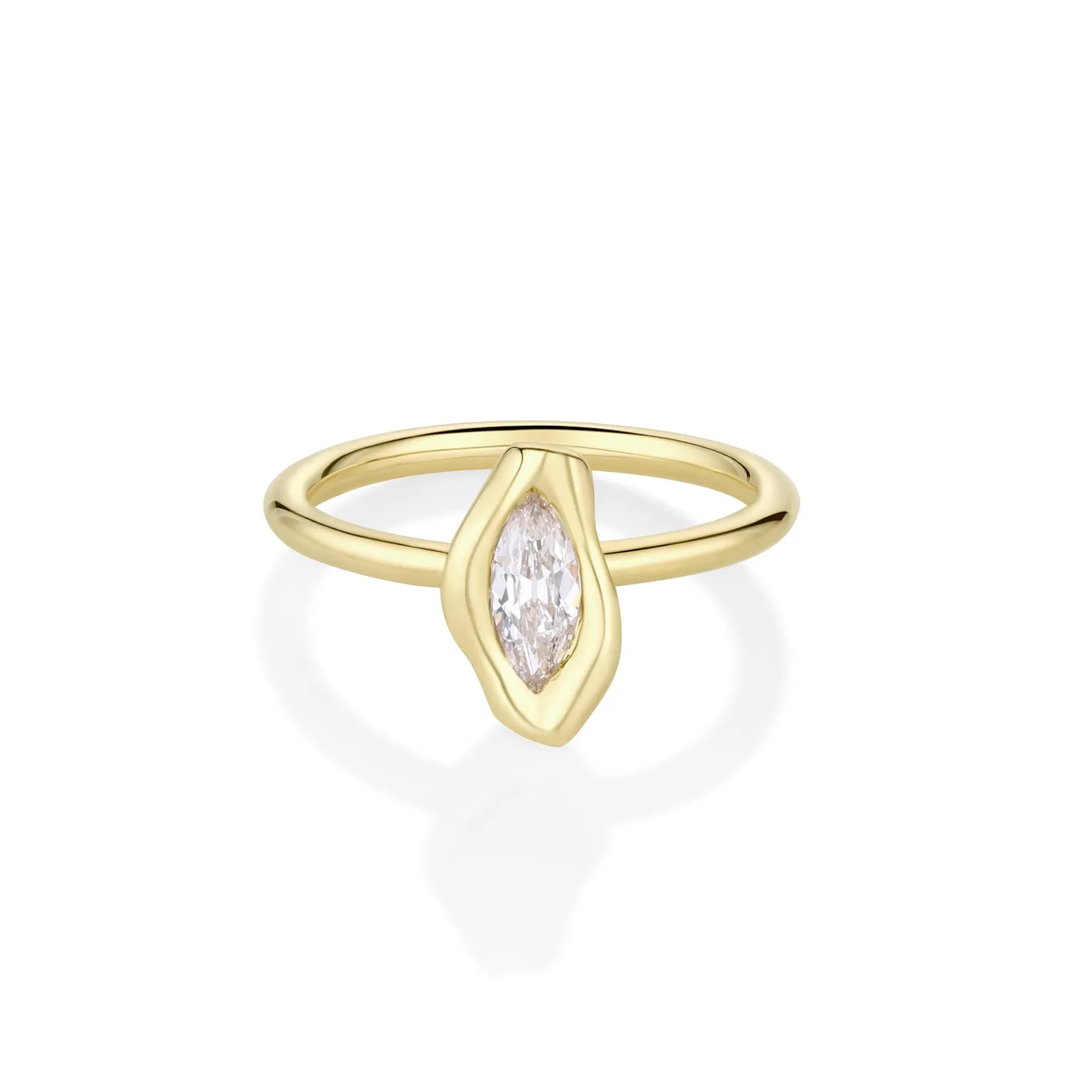 0.31ct Diamond Moval Abstract Bezel Ring sold by Marrow Fine