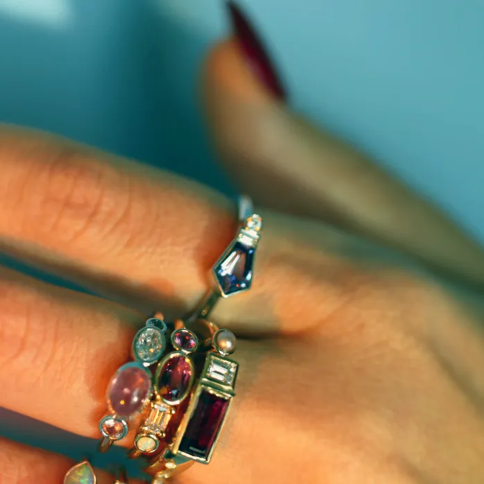 0.97ct Sapphire and Diamond Linear Band sold by Marrow Fine product image thumbnail 4