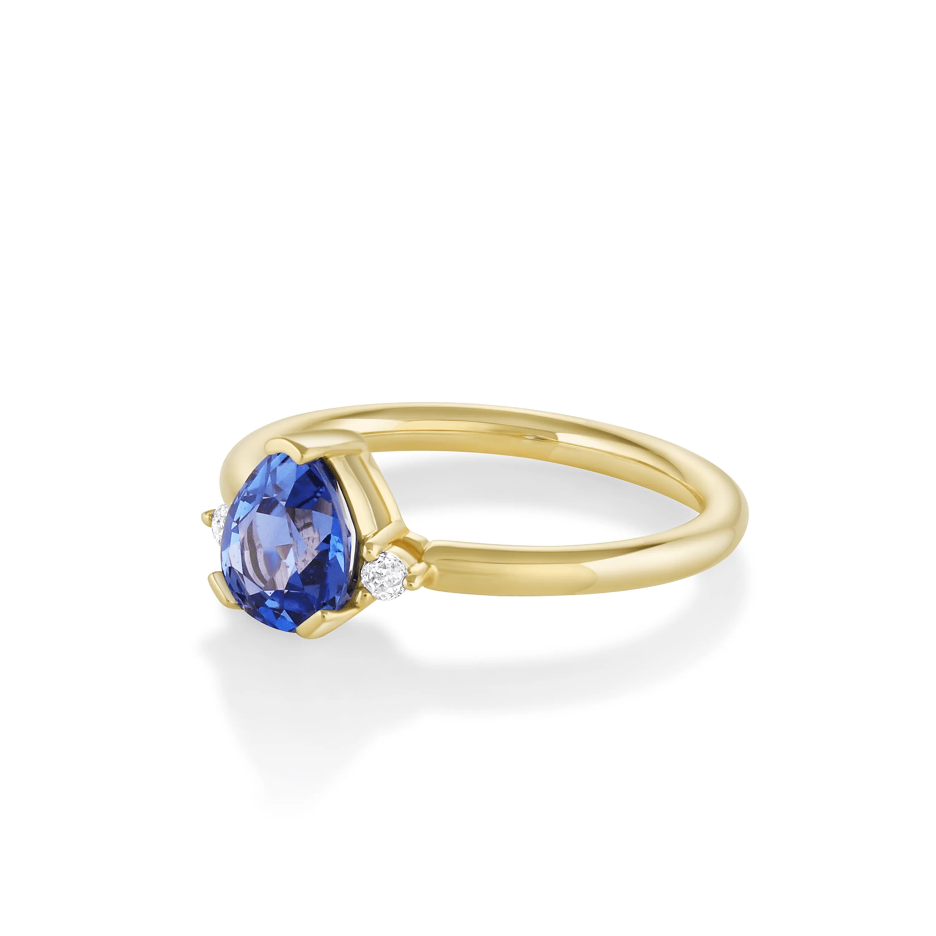 1.30ct Blue Burmese Sapphire Three-Stone Ring sold by Marrow Fine product image thumbnail 2
