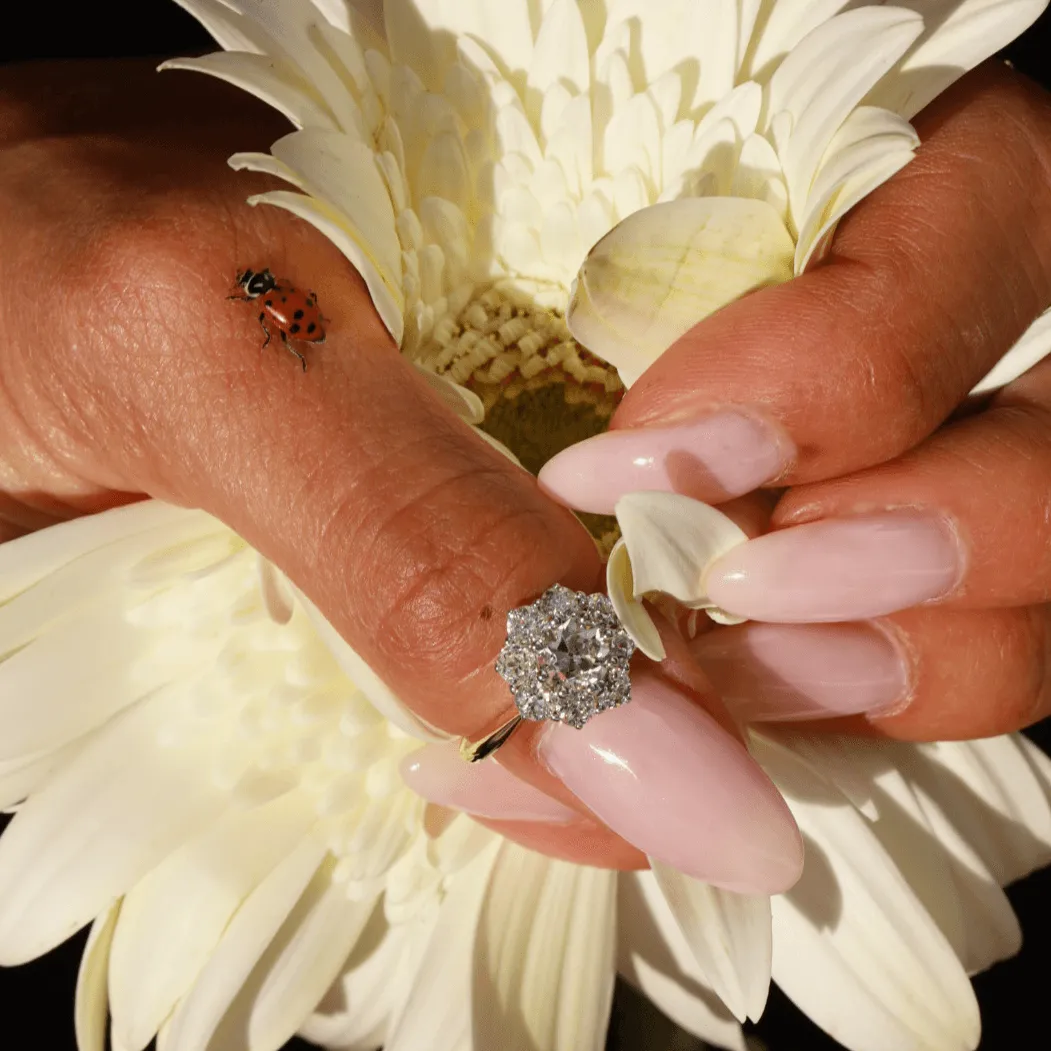 1ct Old Euro Two Tone Petal Ring sold by Marrow Fine product image thumbnail 3