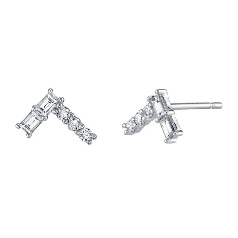 White Diamond Skip A Beat Studs sold by Marrow Fine product image thumbnail 3