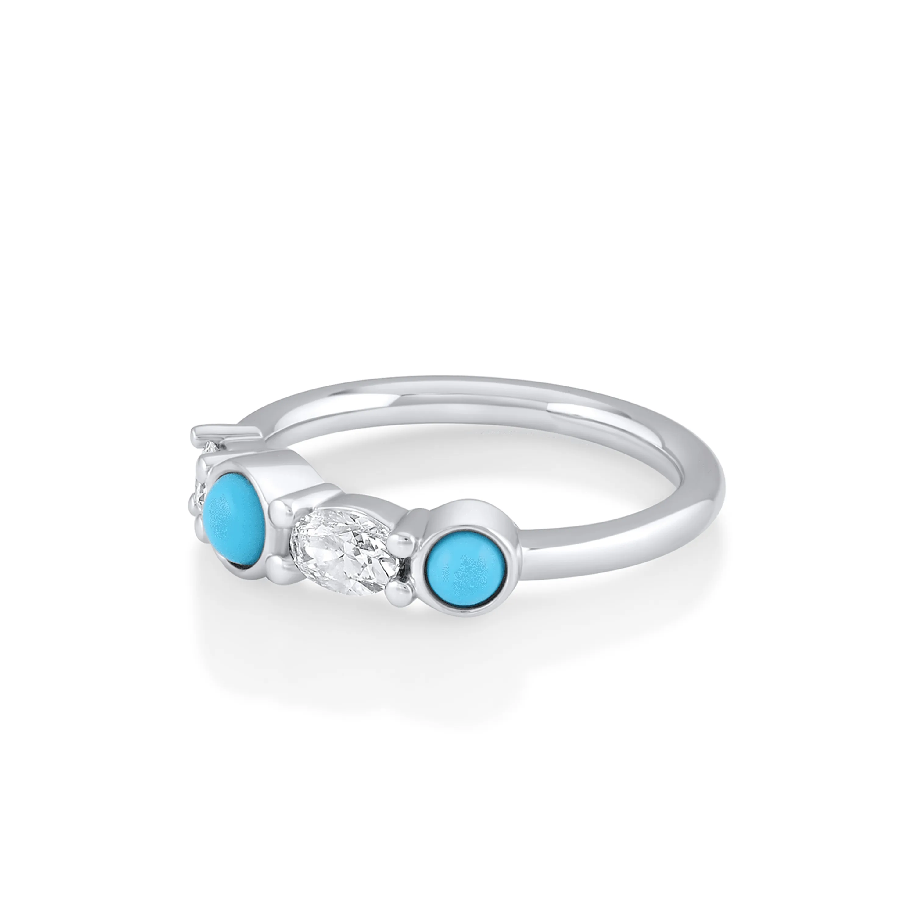 Turquoise & White Diamond Linear Ring sold by Marrow Fine product image thumbnail 2