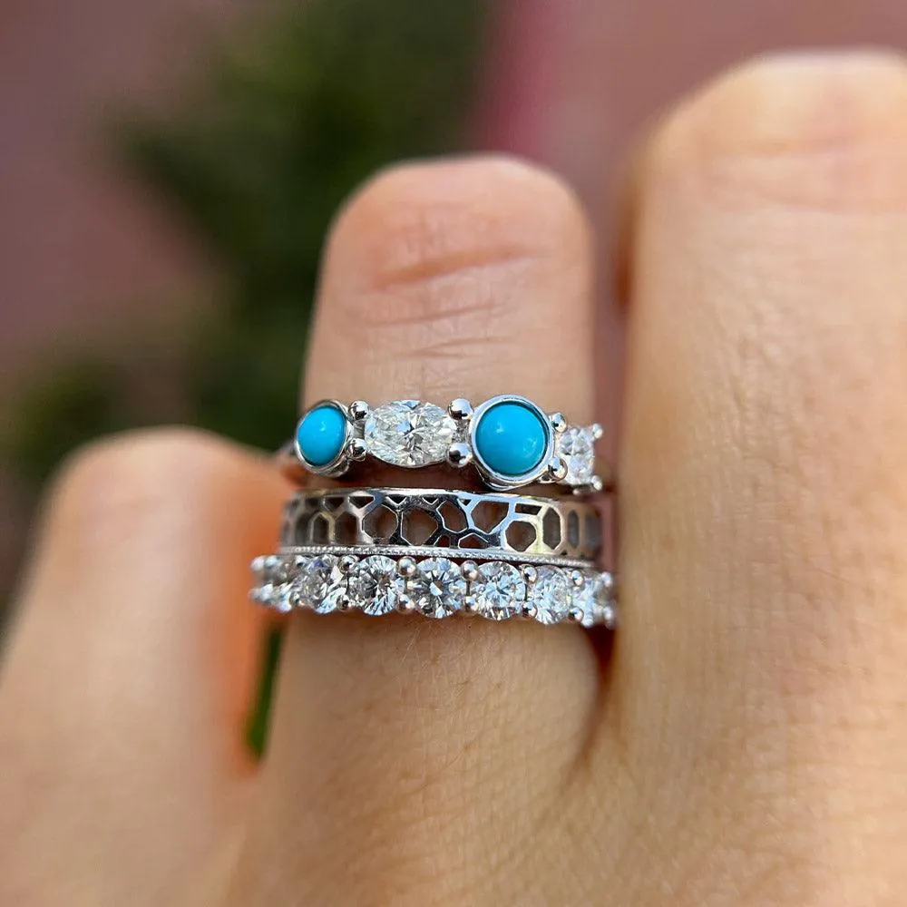 Turquoise & White Diamond Linear Ring sold by Marrow Fine product image thumbnail 3