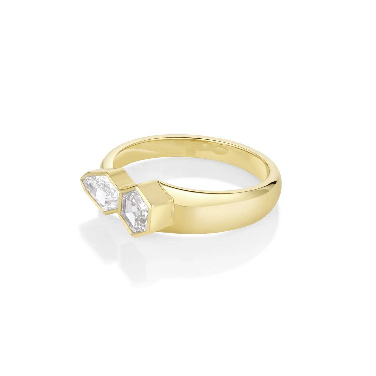 0.80tcw Diamond Hexagon and Kite Toi et Moi Ring sold by Marrow Fine product image thumbnail 3