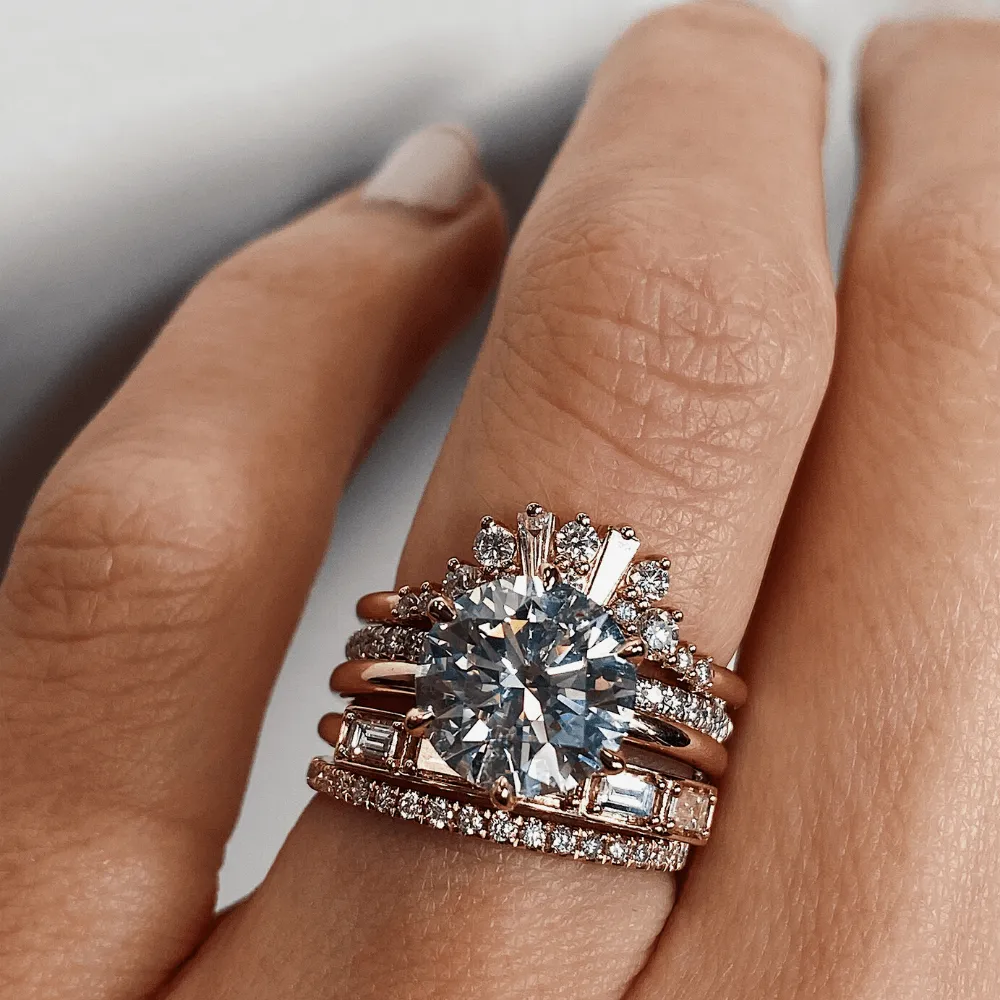 White Diamond Step Cut Stacking Band sold by Marrow Fine product image thumbnail 2