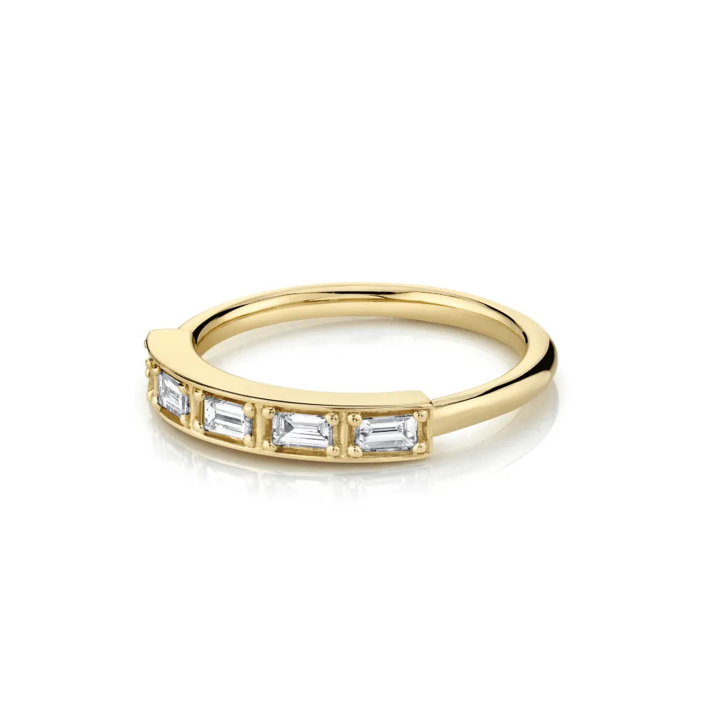 White Diamond Step Cut Stacking Band sold by Marrow Fine product image thumbnail 3