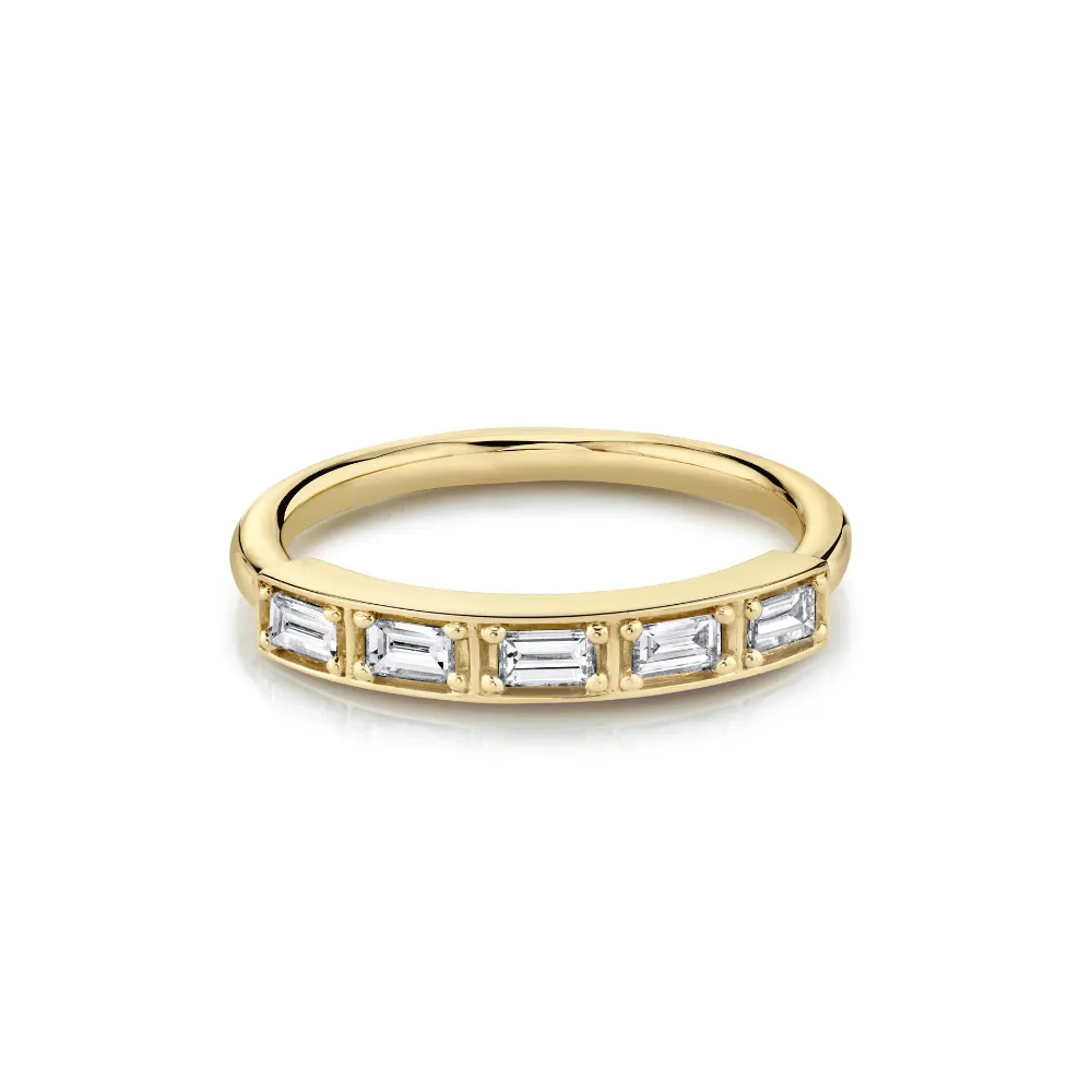White Diamond Step Cut Stacking Band sold by Marrow Fine