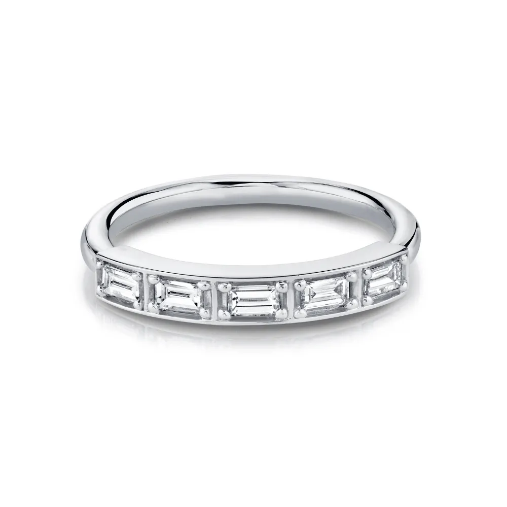 White Diamond Step Cut Stacking Band sold by Marrow Fine product image thumbnail 4