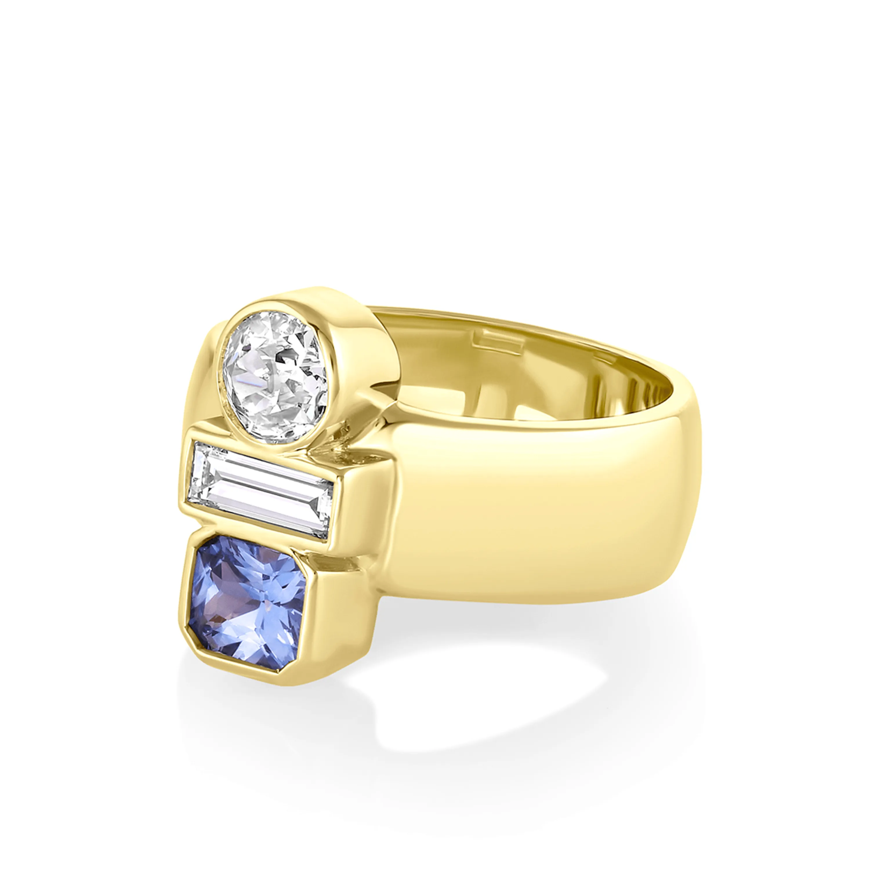 Blue Sapphire & White Diamond Relic Ring sold by Marrow Fine product image thumbnail 2