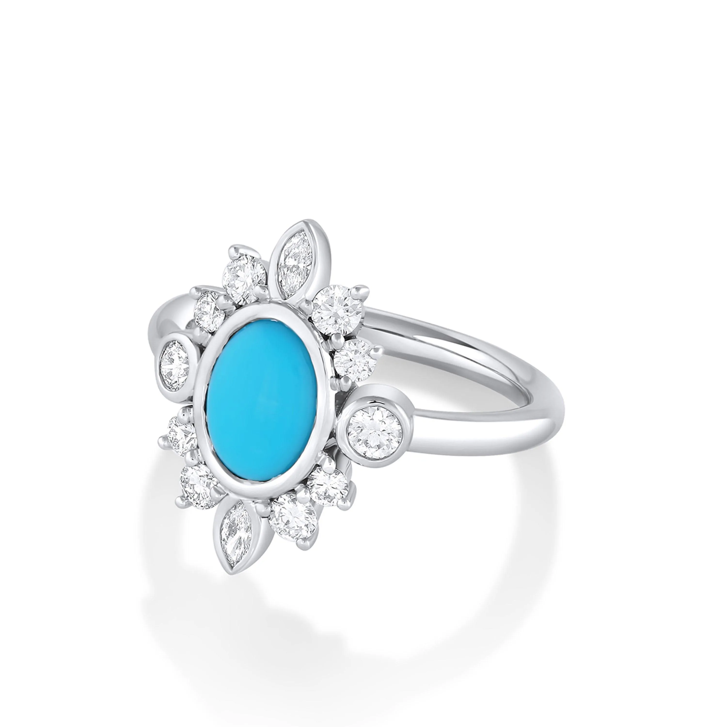 Turquoise & White Diamond Compass Ring sold by Marrow Fine product image thumbnail 2