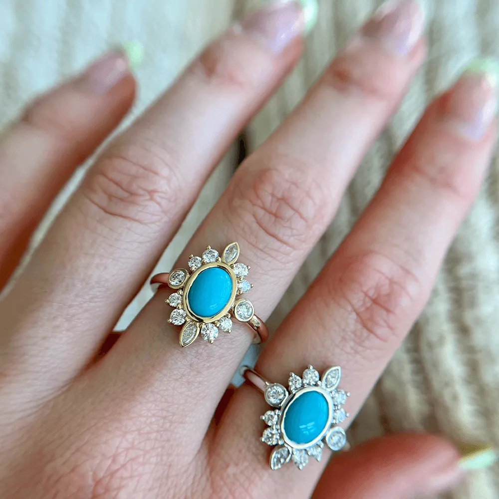 Turquoise & White Diamond Compass Ring sold by Marrow Fine product image thumbnail 3