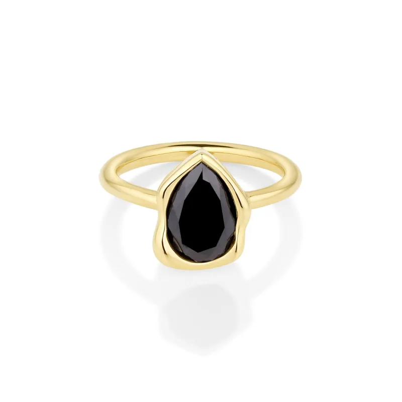 2.30ct Black Diamond Abstract Bezel Ring sold by Marrow Fine