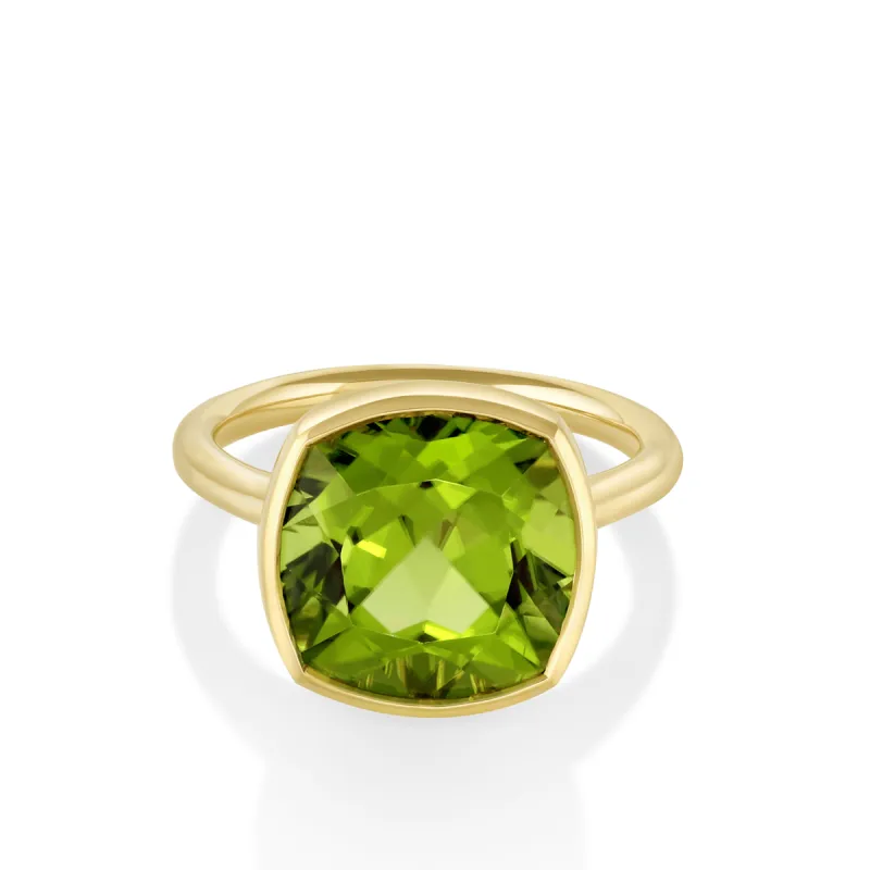 8.61ct Peridot Roxy Bezel Ring sold by Marrow Fine