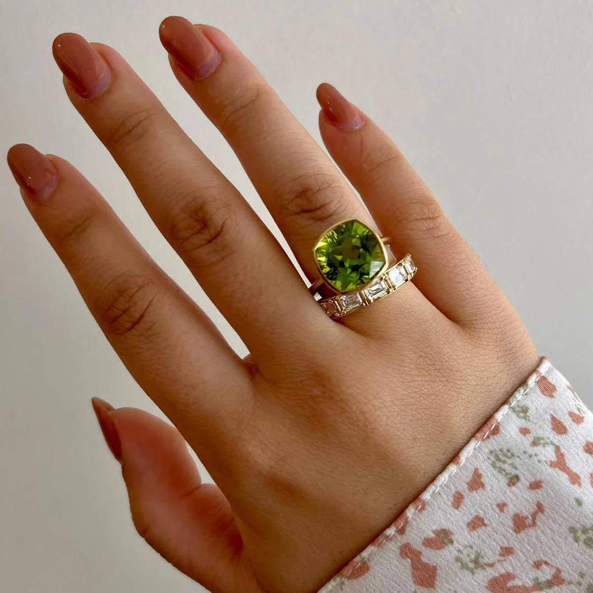 8.61ct Peridot Roxy Bezel Ring sold by Marrow Fine product image thumbnail 3