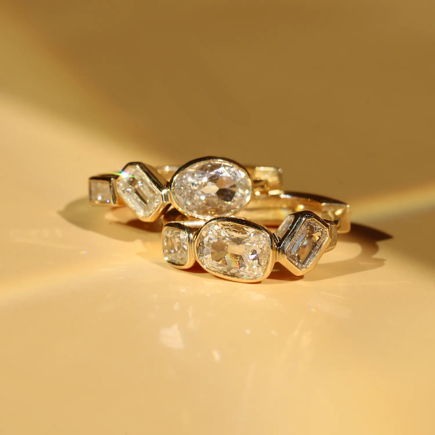 1.33tcw Mixed Shape Diamond Huggies sold by Marrow Fine product image thumbnail 2