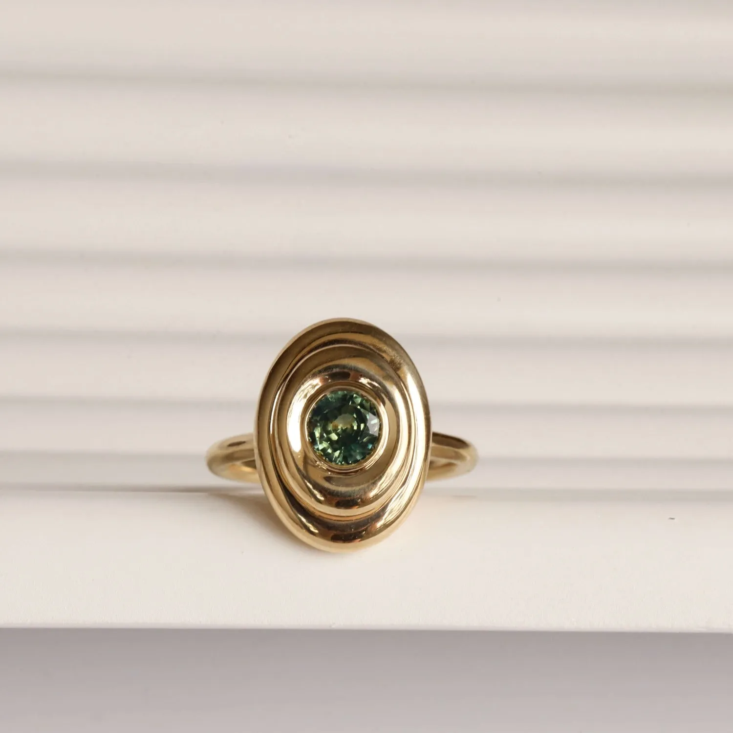 0.81ct Green Sapphire In-Orbit Ring sold by Marrow Fine product image thumbnail 4