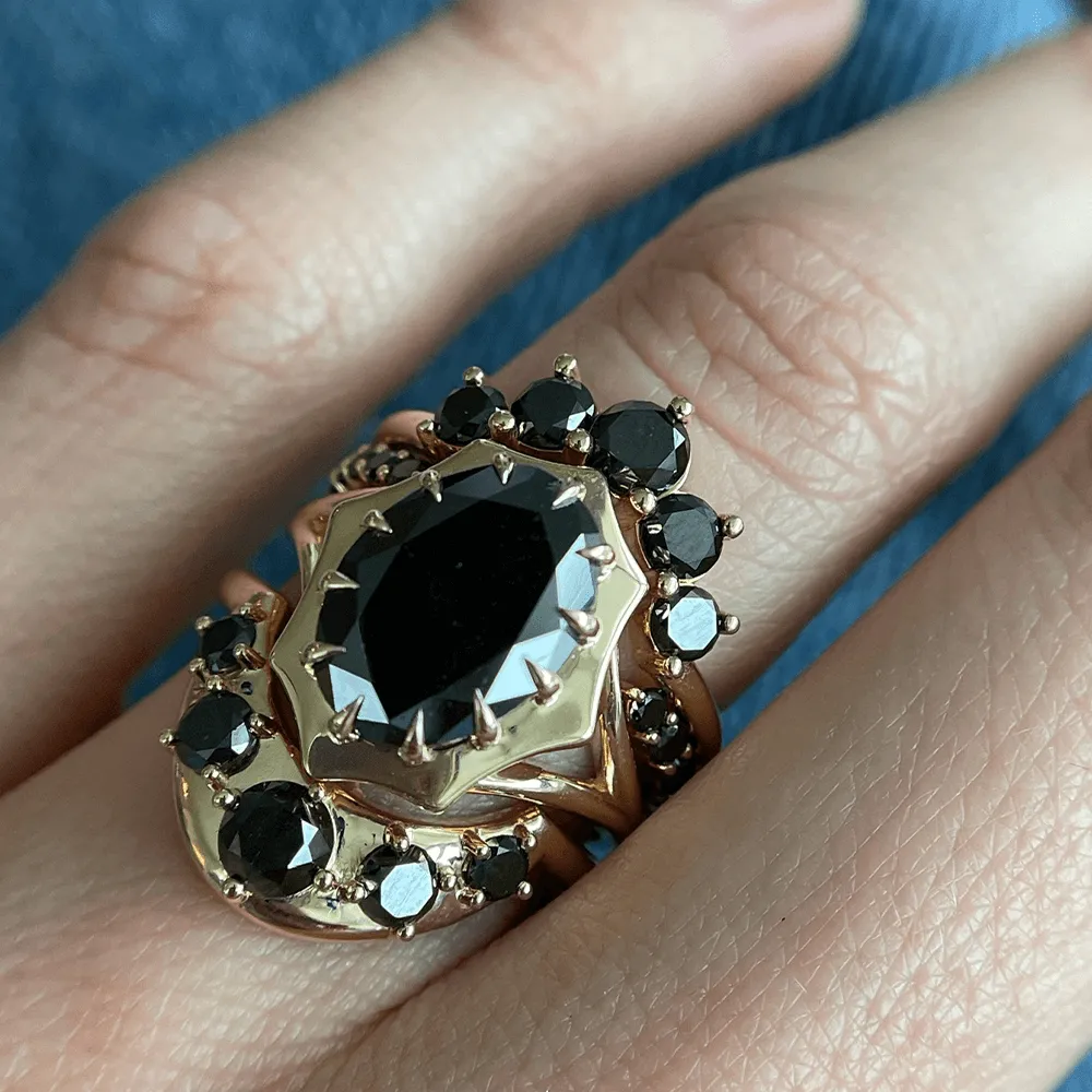 3.96ct Black Diamond French Mirror Ring sold by Marrow Fine product image thumbnail 4