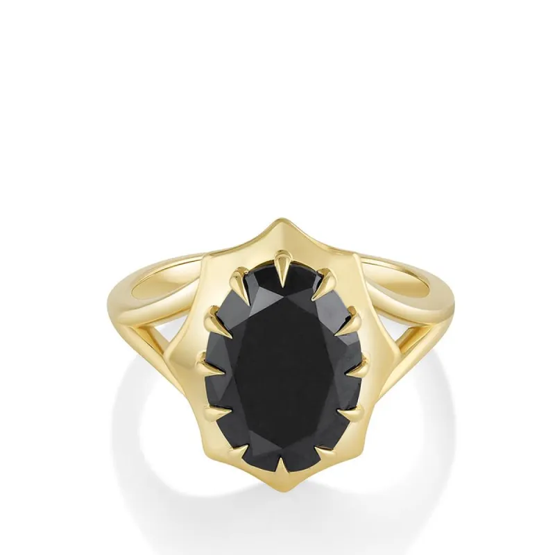 3.96ct Black Diamond French Mirror Ring sold by Marrow Fine