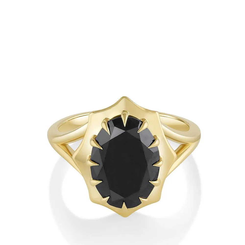 3.96ct Black Diamond French Mirror Ring sold by Marrow Fine