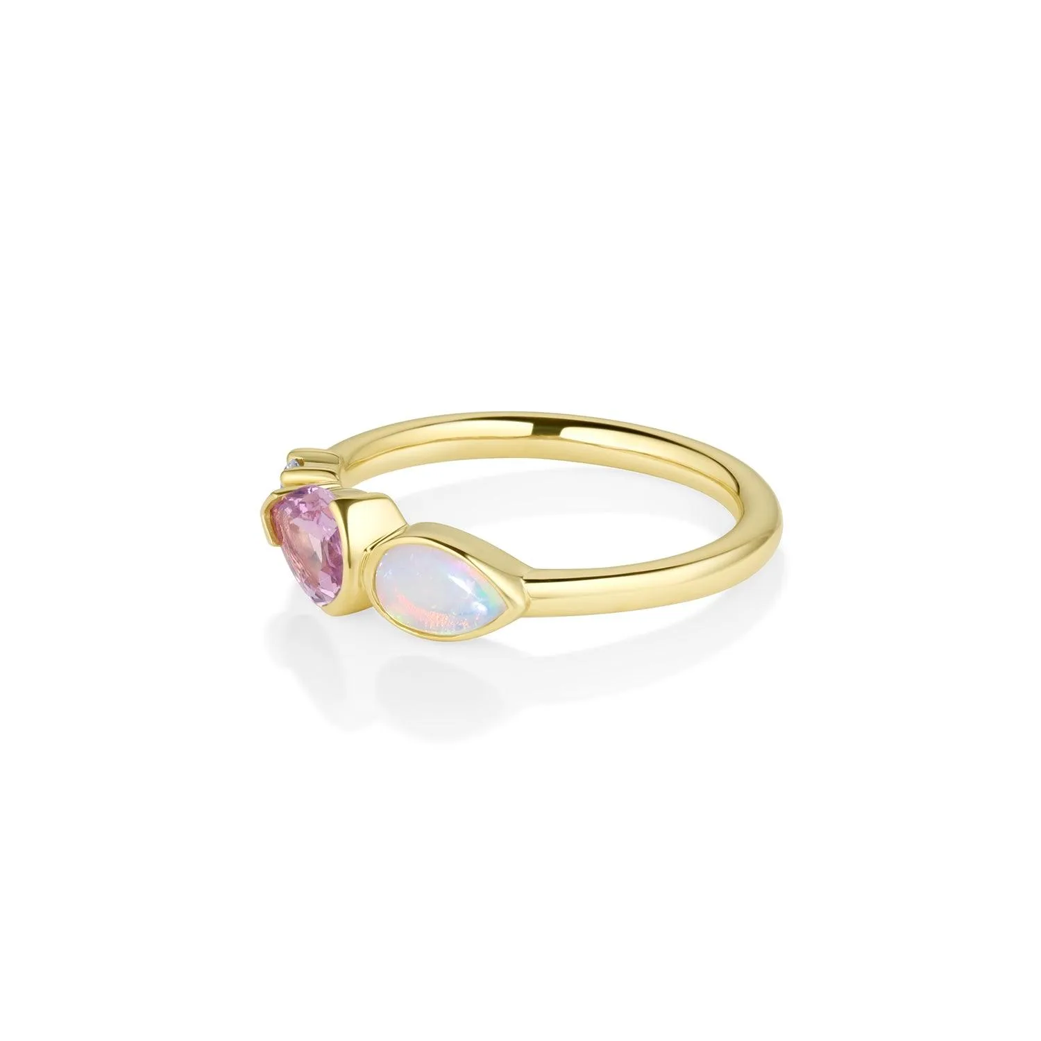 0.55ct Sapphire Rose Cut and Opal Linear Band sold by Marrow Fine product image thumbnail 3