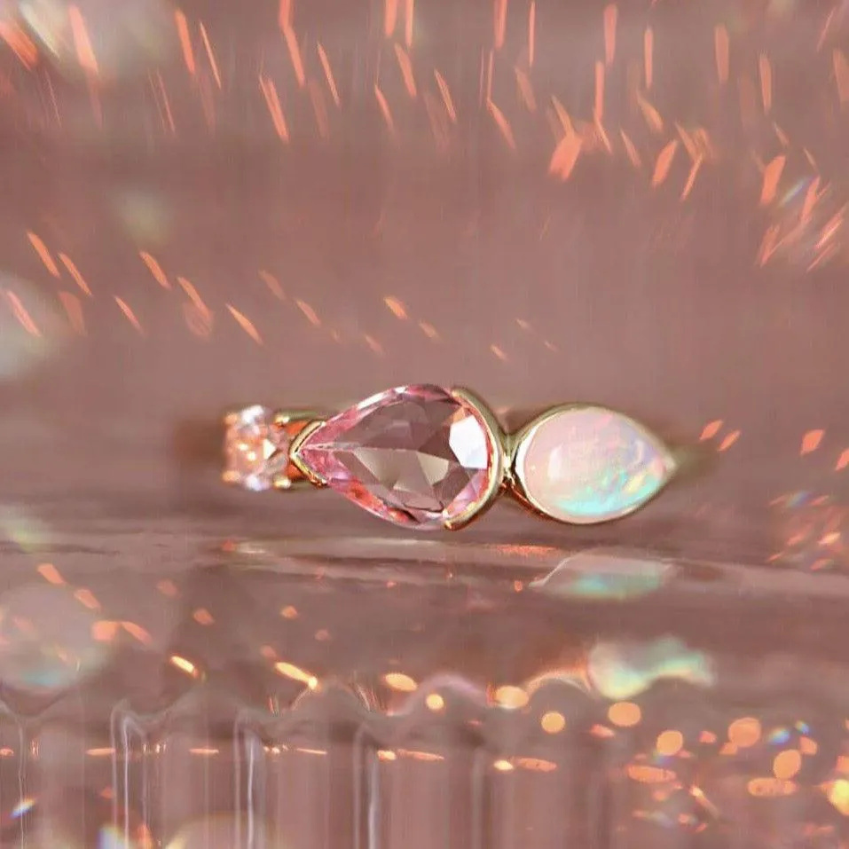 0.55ct Sapphire Rose Cut and Opal Linear Band sold by Marrow Fine product image thumbnail 4