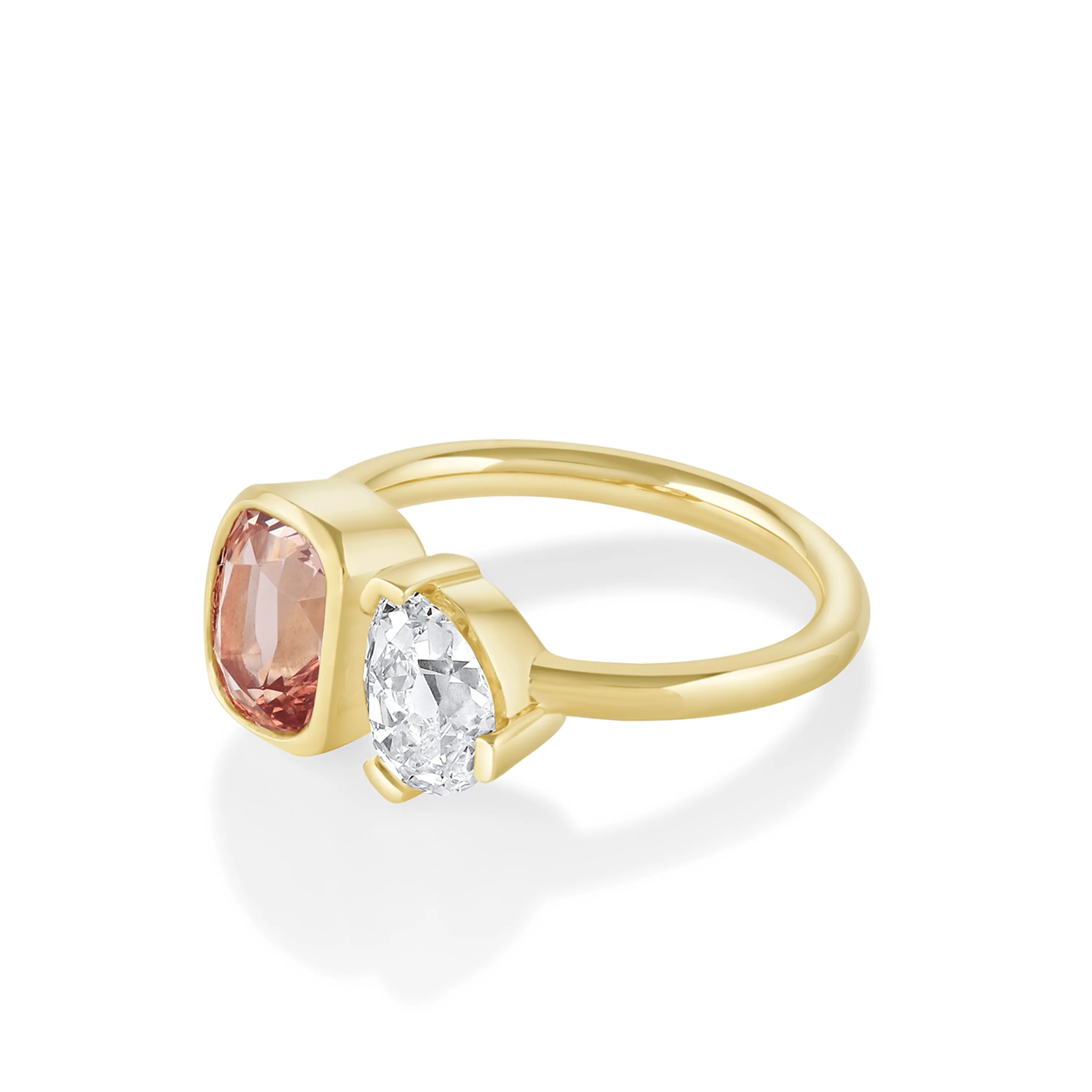 1.71ct Garnet & Antique Diamond Toi et Moi Ring sold by Marrow Fine product image thumbnail 2