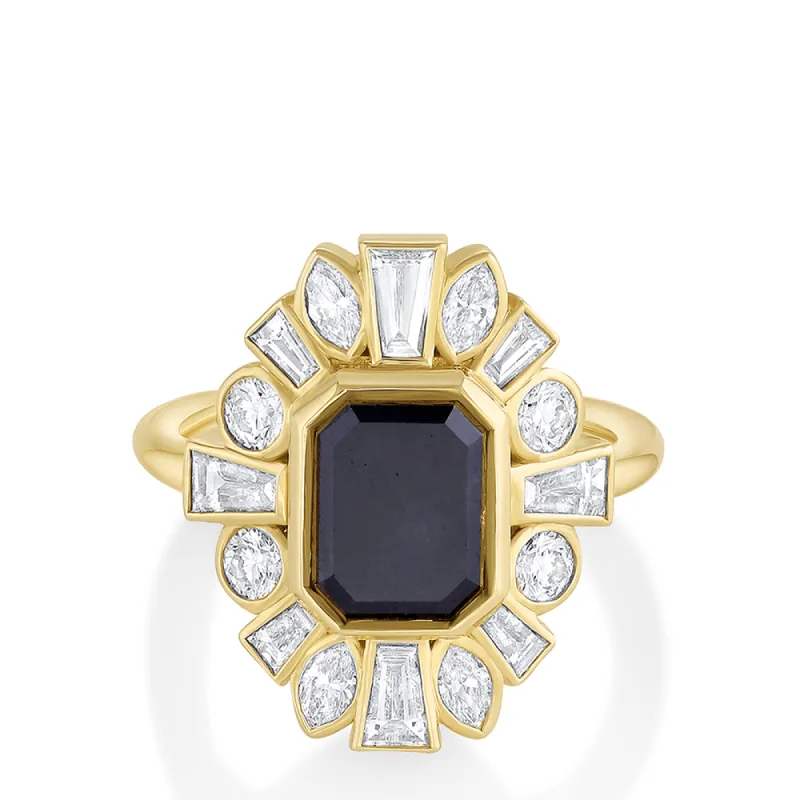 3ct Black Diamond Ballerina Ring sold by Marrow Fine