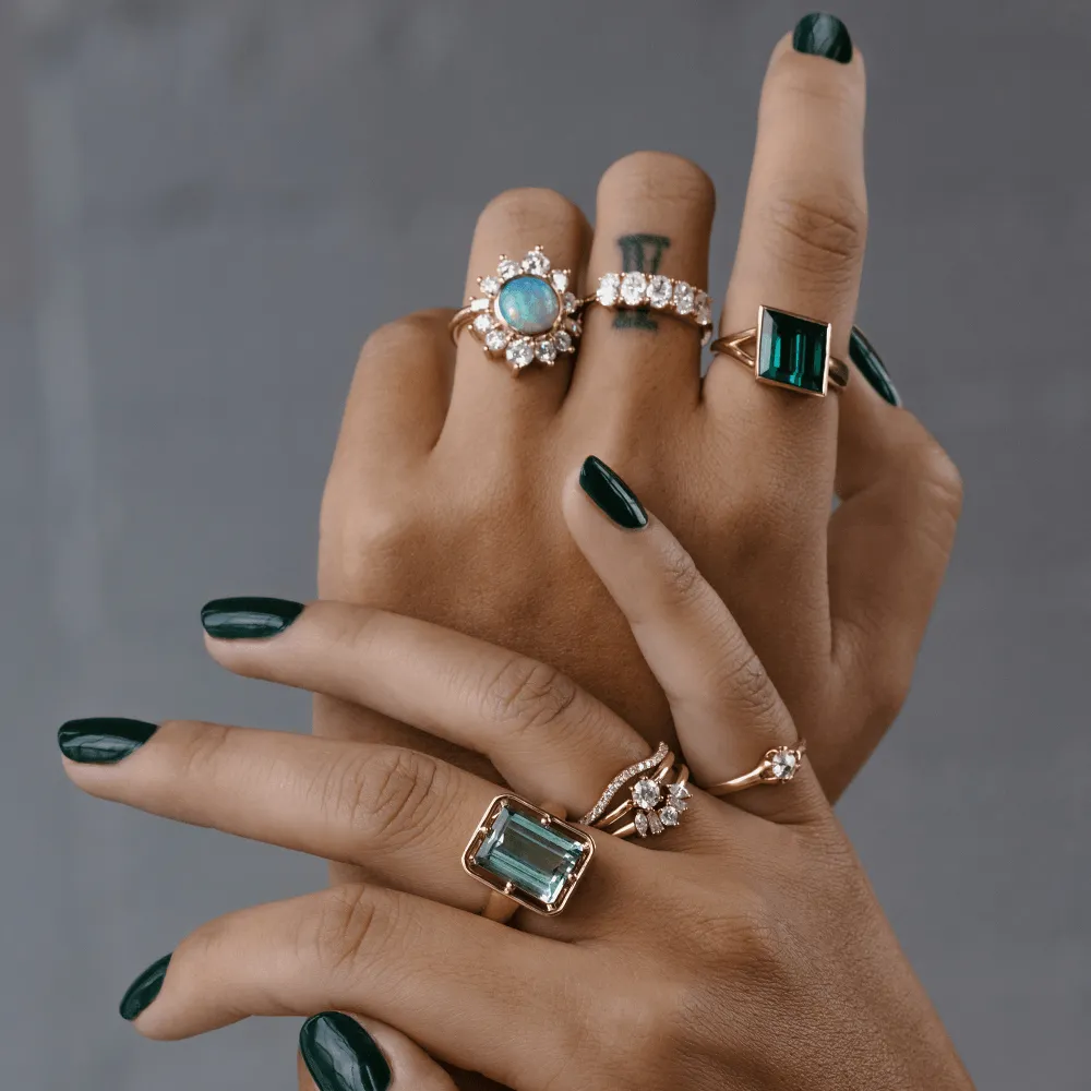 Mint Tourmaline Georgia Engagement Ring sold by Marrow Fine product image thumbnail 4